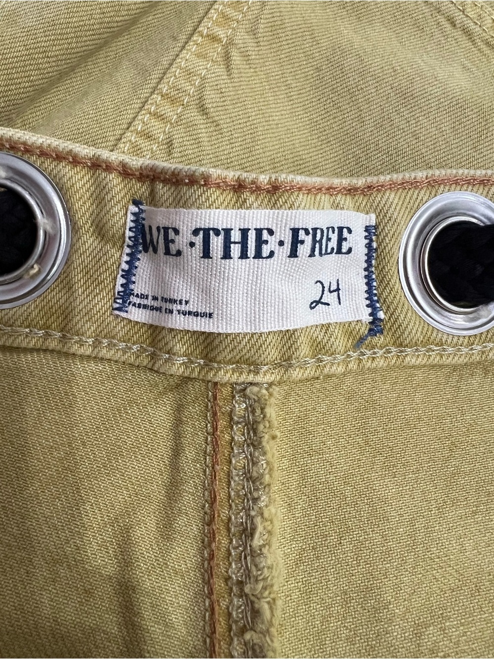NWOT We The Free Moxie Barrel Jean Citrine Dream Splatter Paint Design Sz 24, 28 - Picture 4 of 9